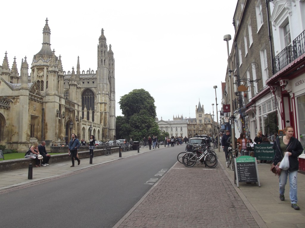 Cambridge, with King's College on the left