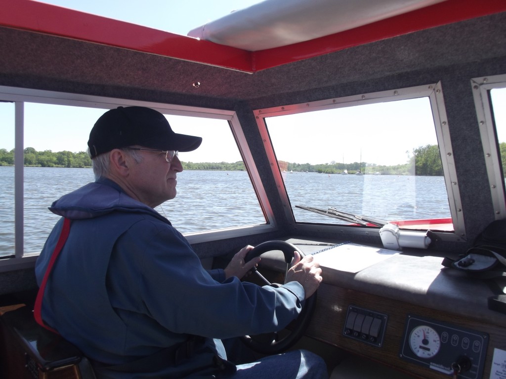 My Dad at the helm