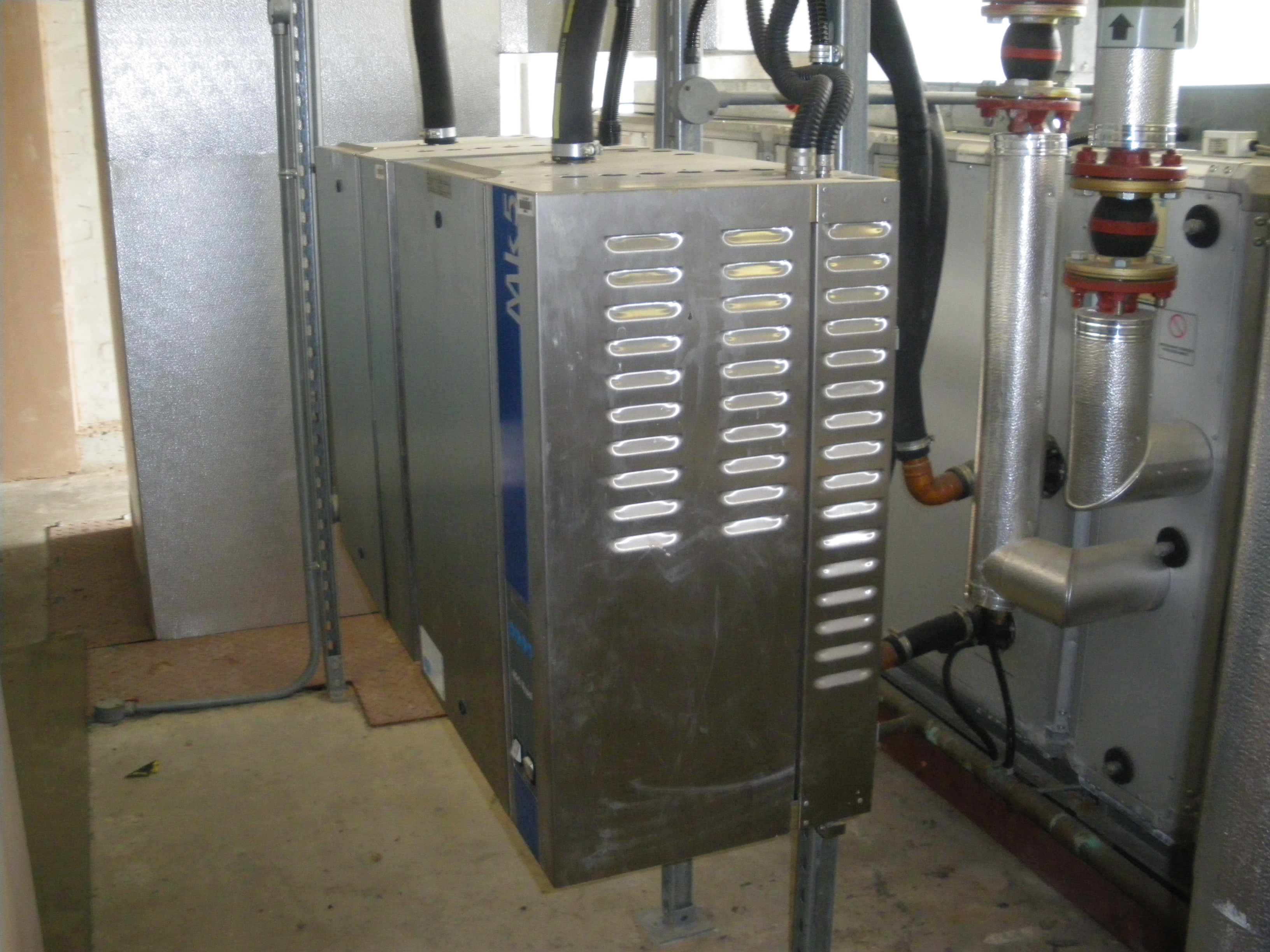 Steam humidifiers in the Business Centre ventilation plant