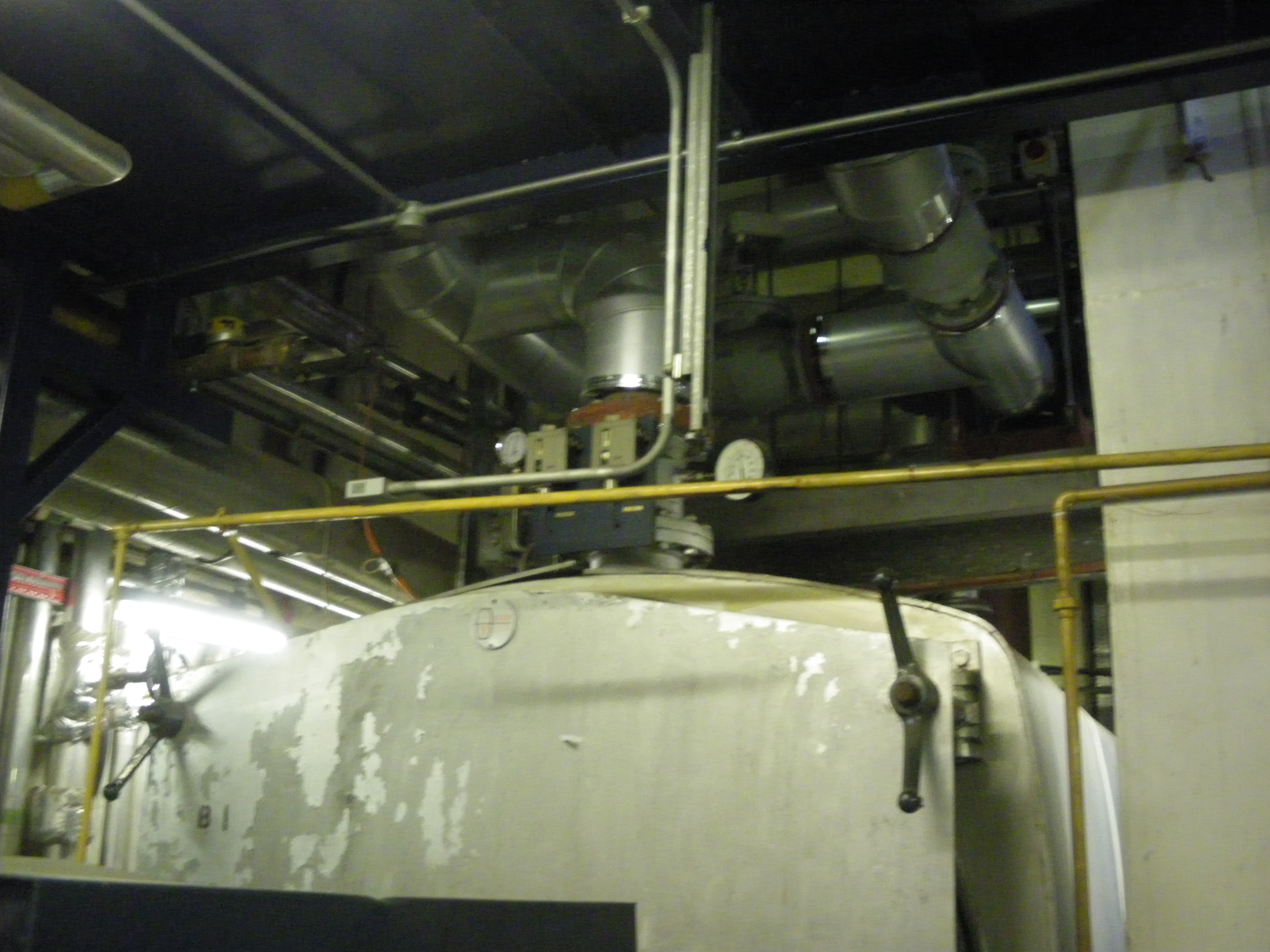 Pipework above one of the boilers