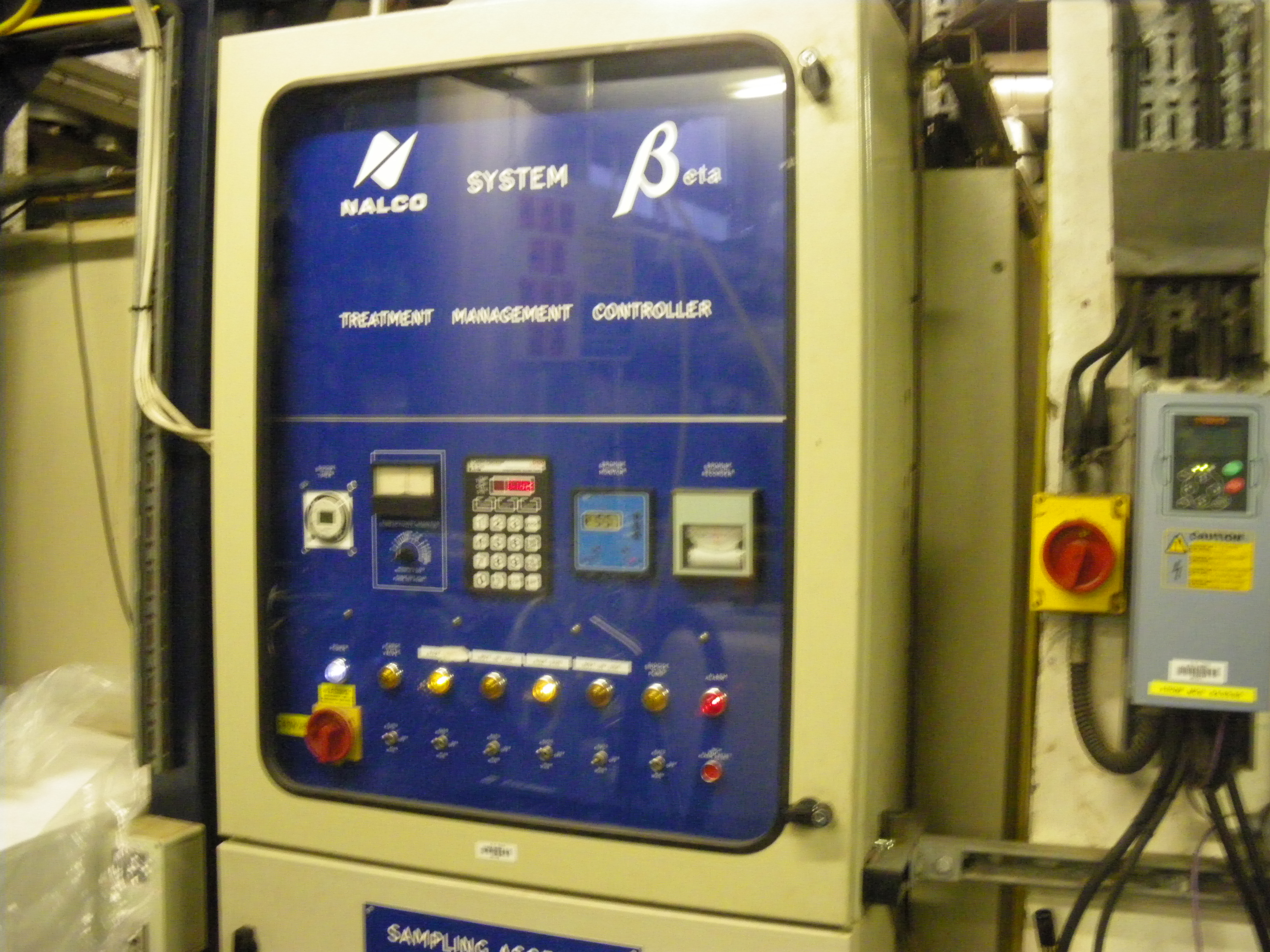 Nalco water treatment control panel