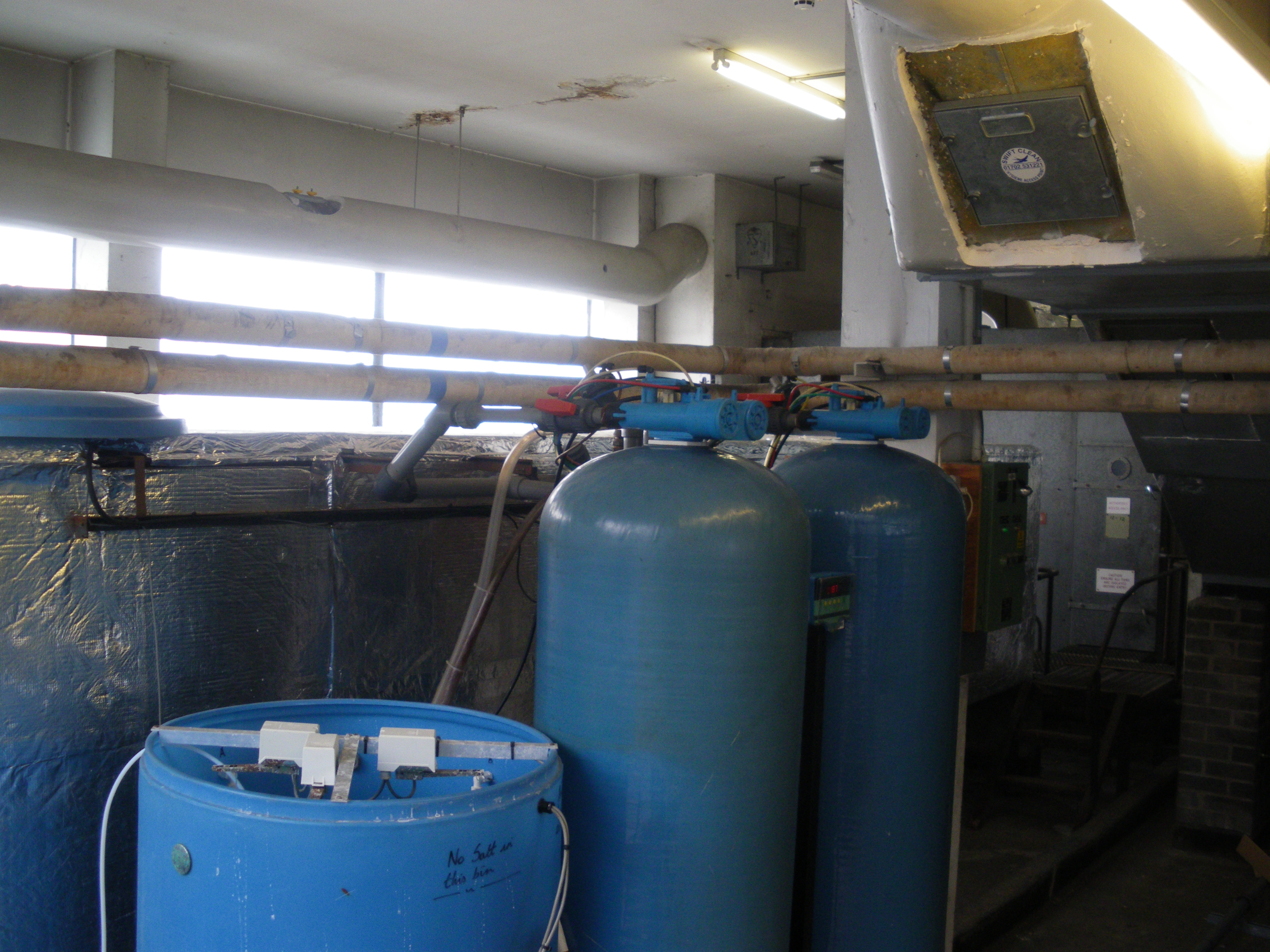 Cooling tower water softening plant