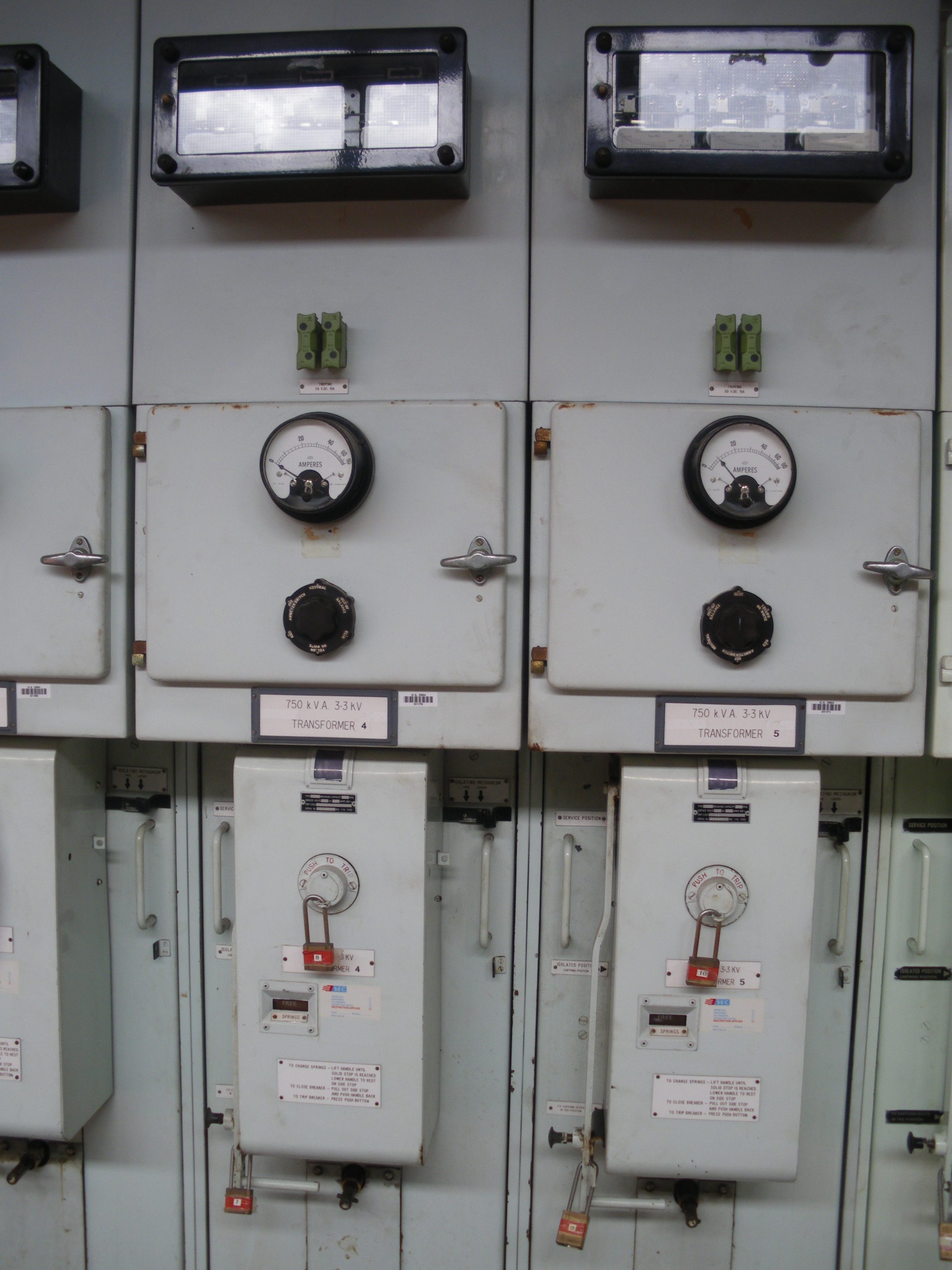 Substation - HV switchgear for transformers.