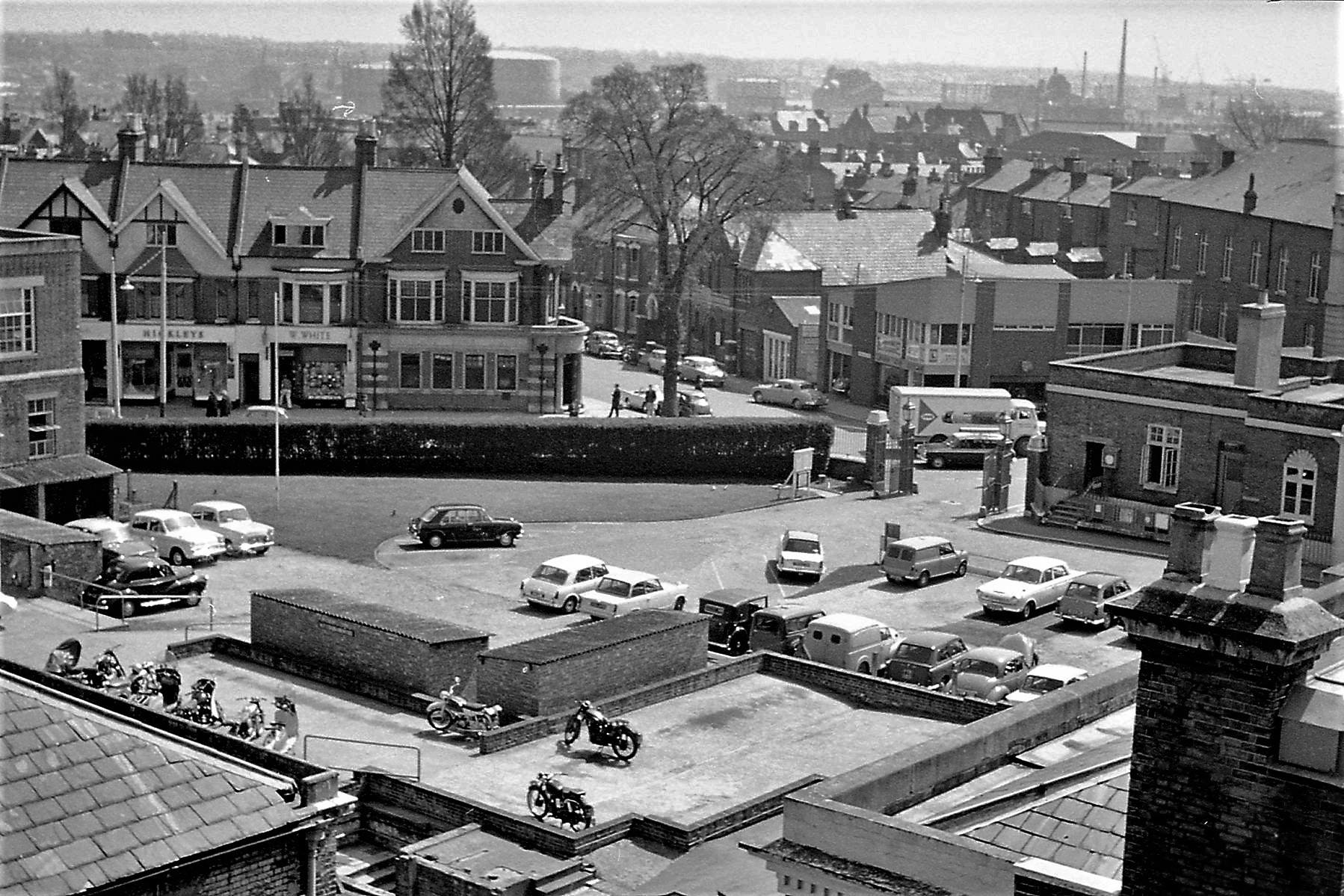 View from the roof of London Road in 1967
