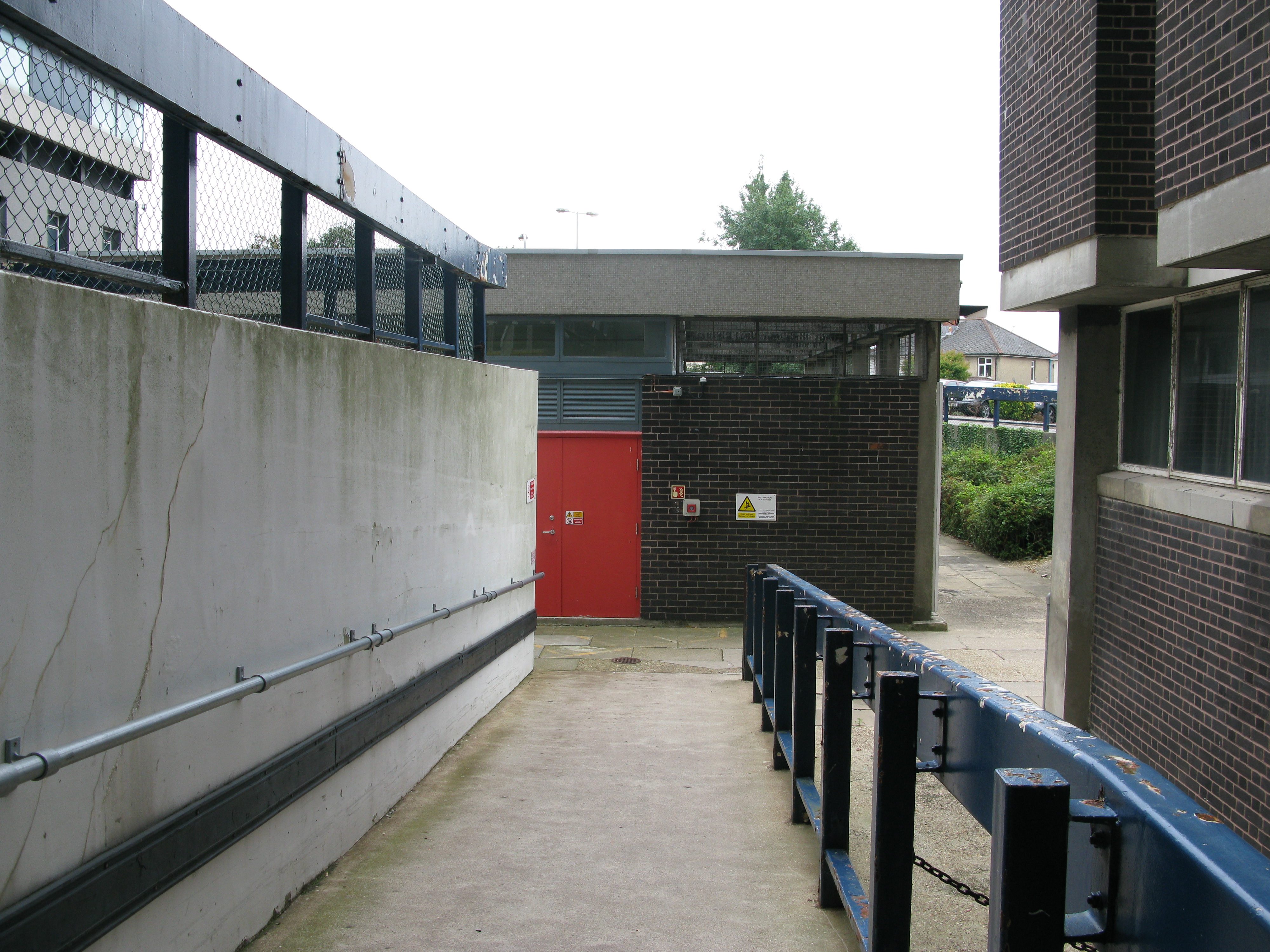 F door entrance ramp and the Substation