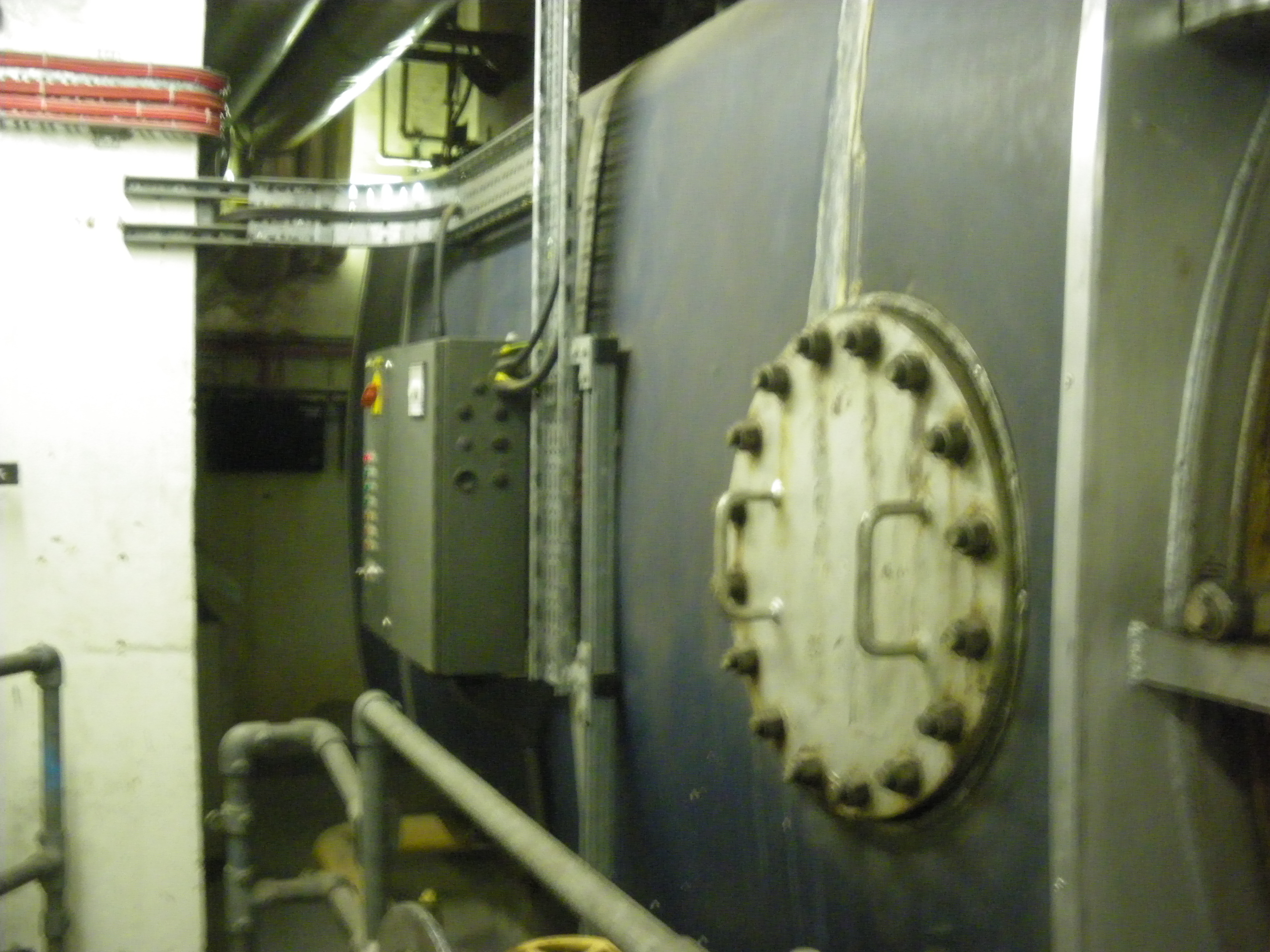 One of the two 1980s gas-fired boilers