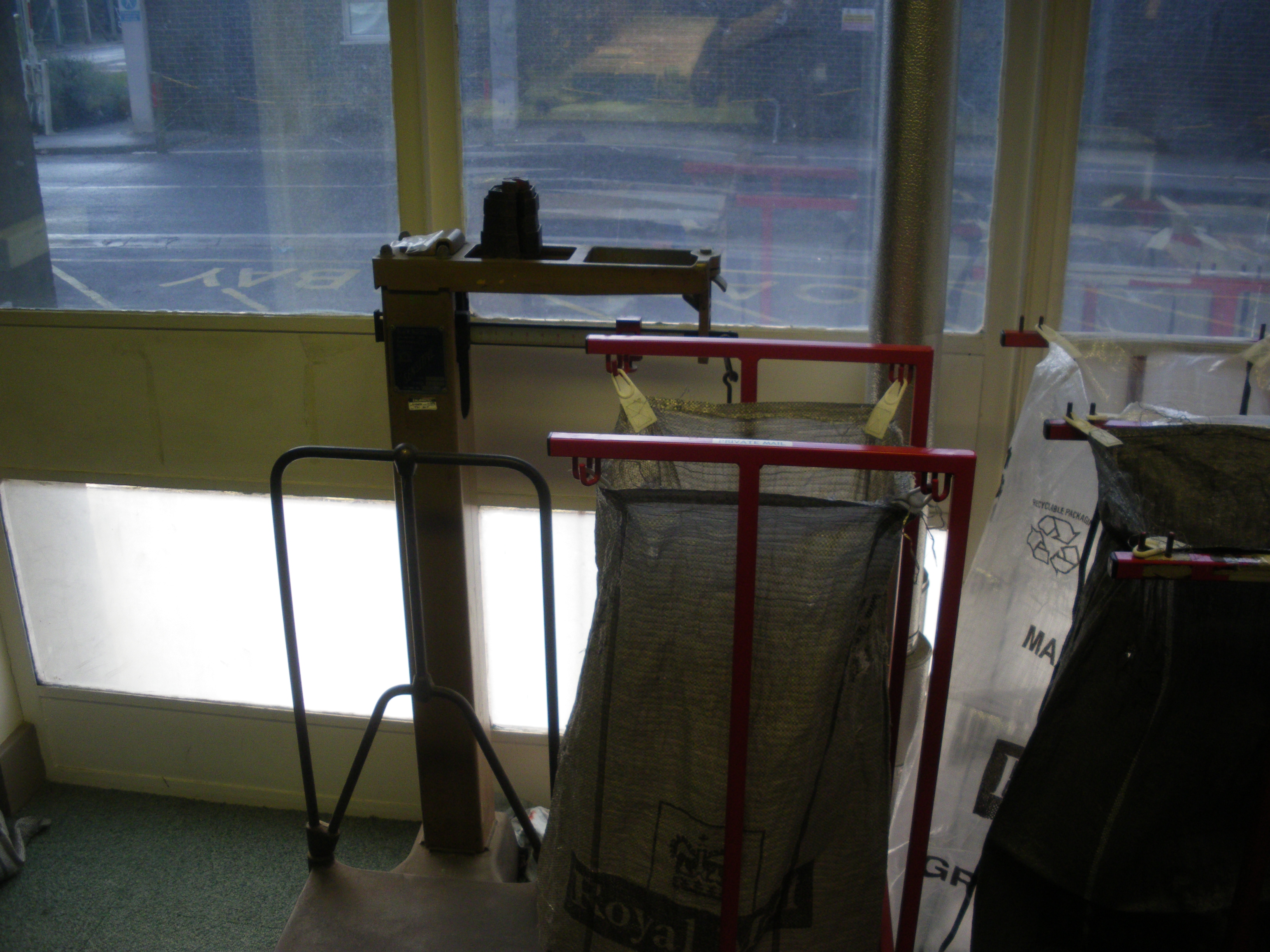 W005 Post Room - scales and private mail sack