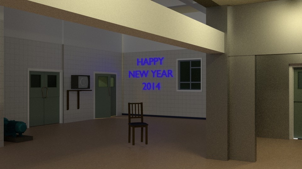 Happy New Year 2014 CGI scene