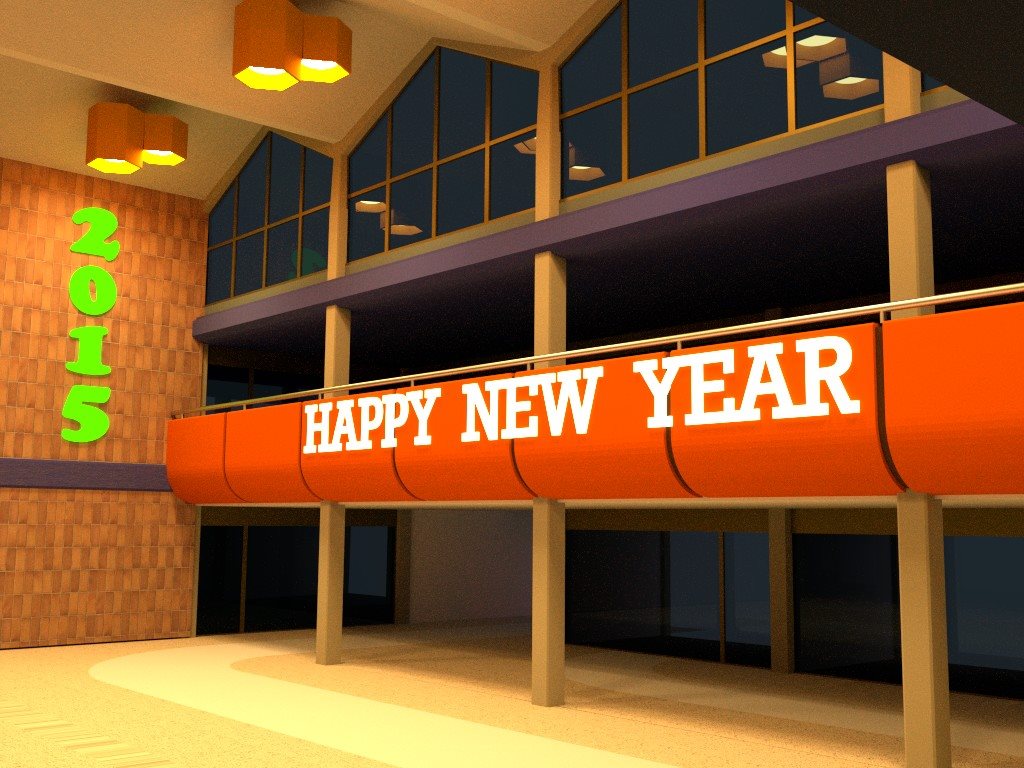 Happy New Year 2015 CGI scene
