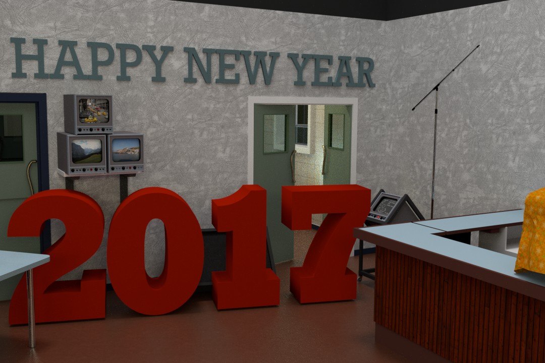 Happy New Year 2017 CGI scene