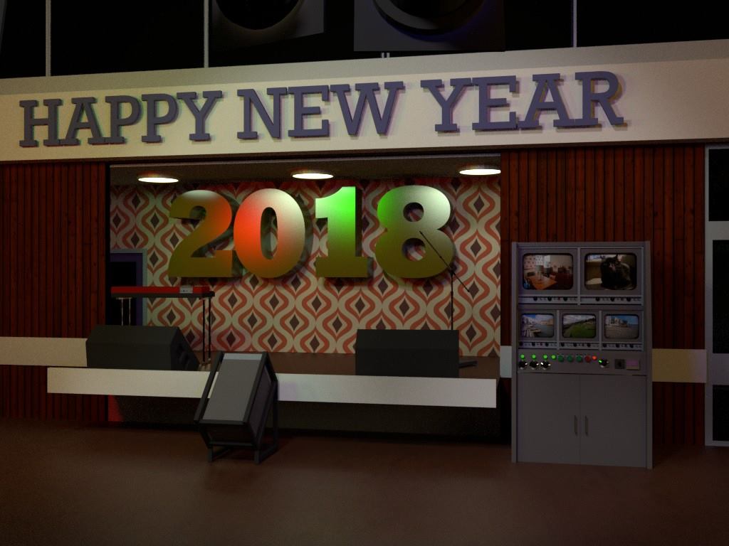 Happy New Year 2018 CGI scene