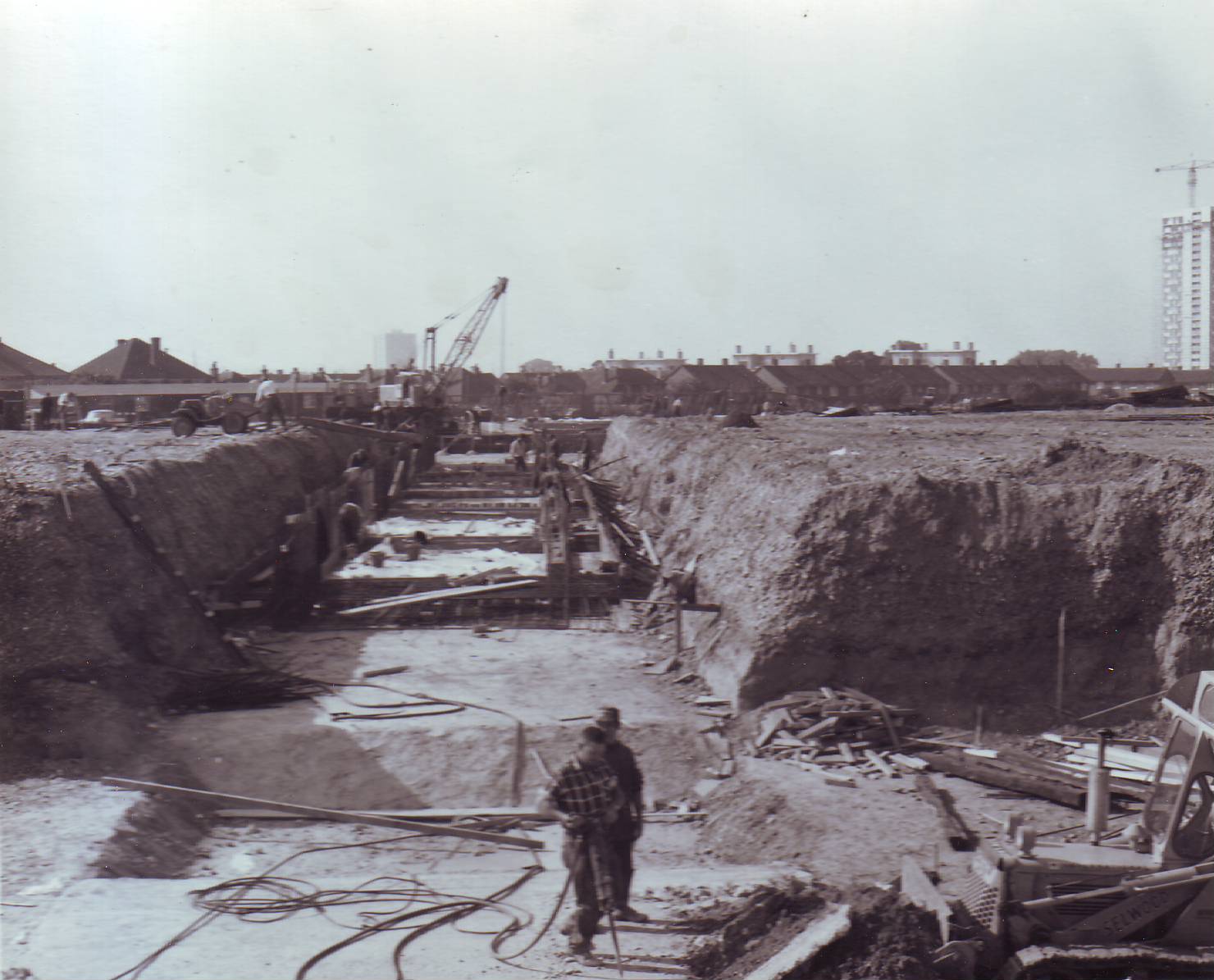 Construction of subway from B core to West Block in Oct 1964