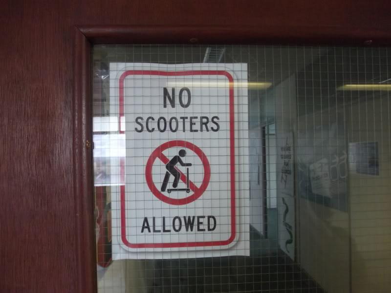 'No scooters' sign, 16 Jul 2011