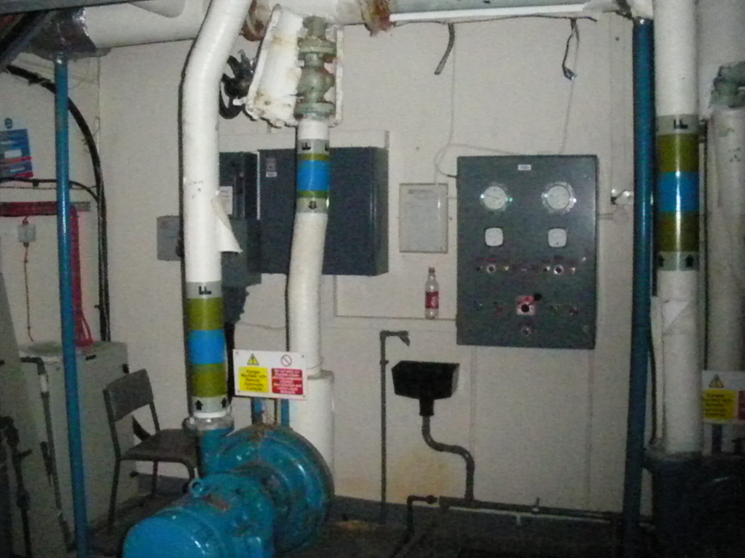 Water pump room below Staff Restaurant, 13 Sep 2011