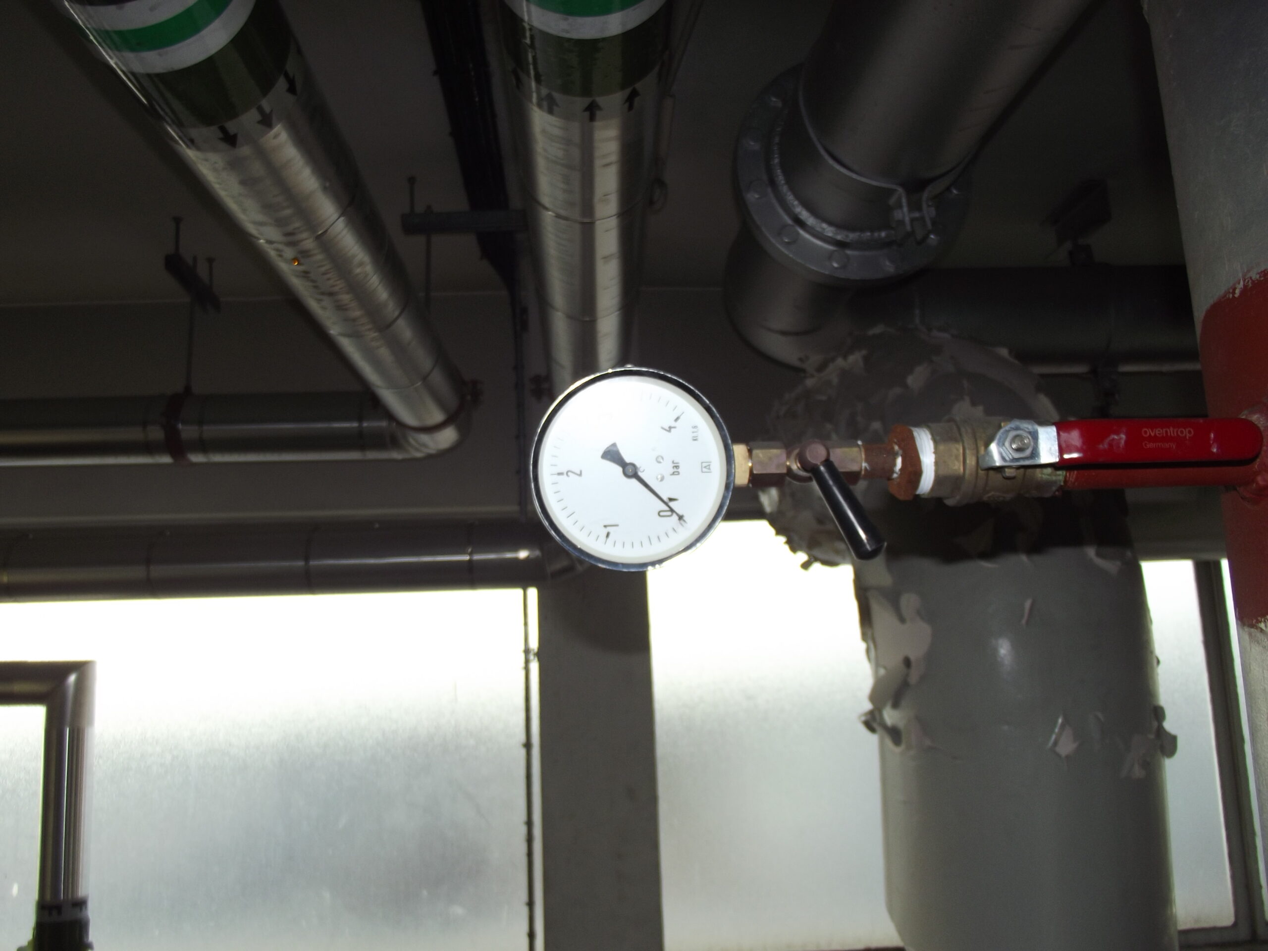 Pressure gauge on a pipe in F Core Penthouse