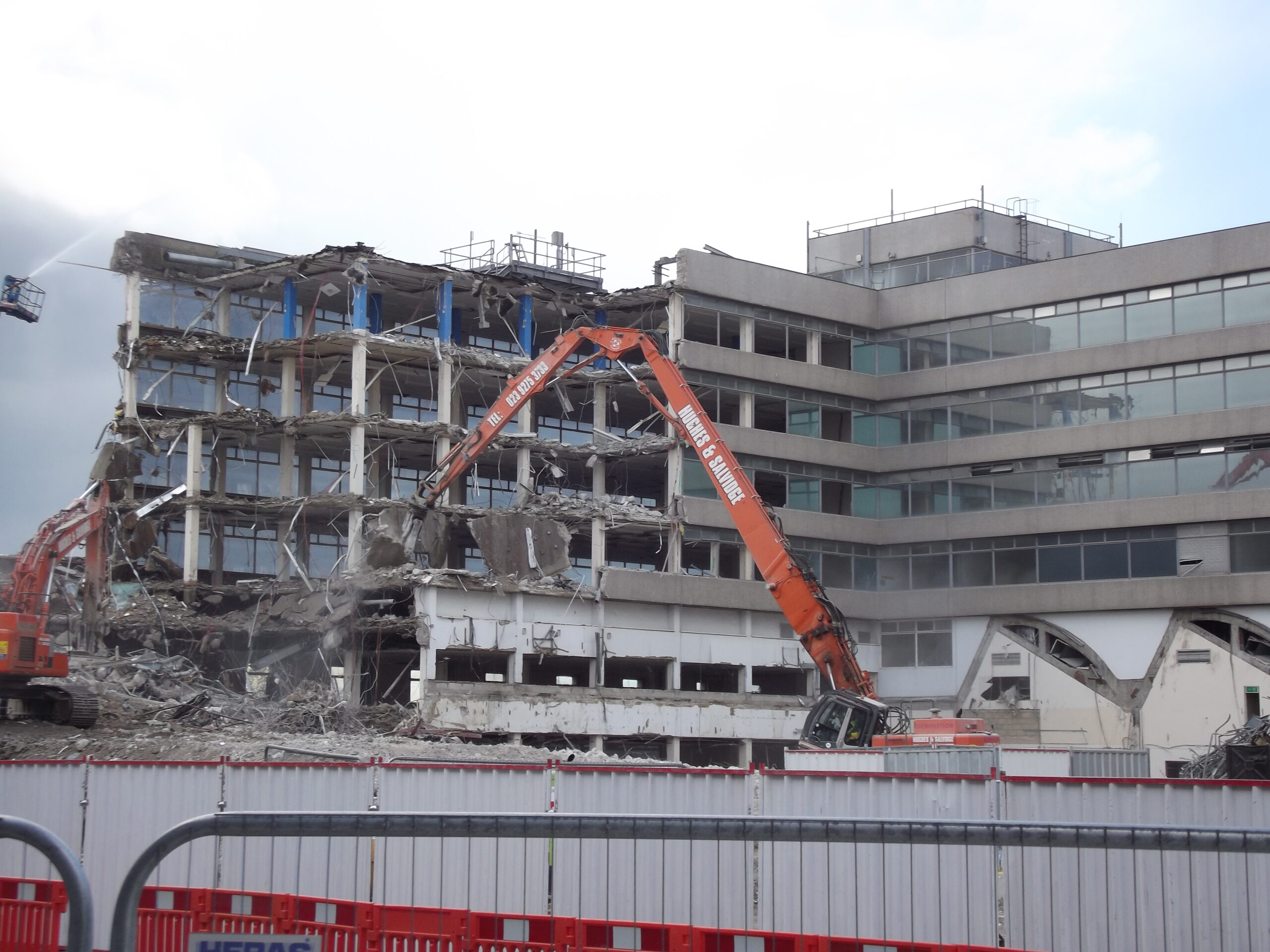 Demolition of B-C spur seen from Compass House
