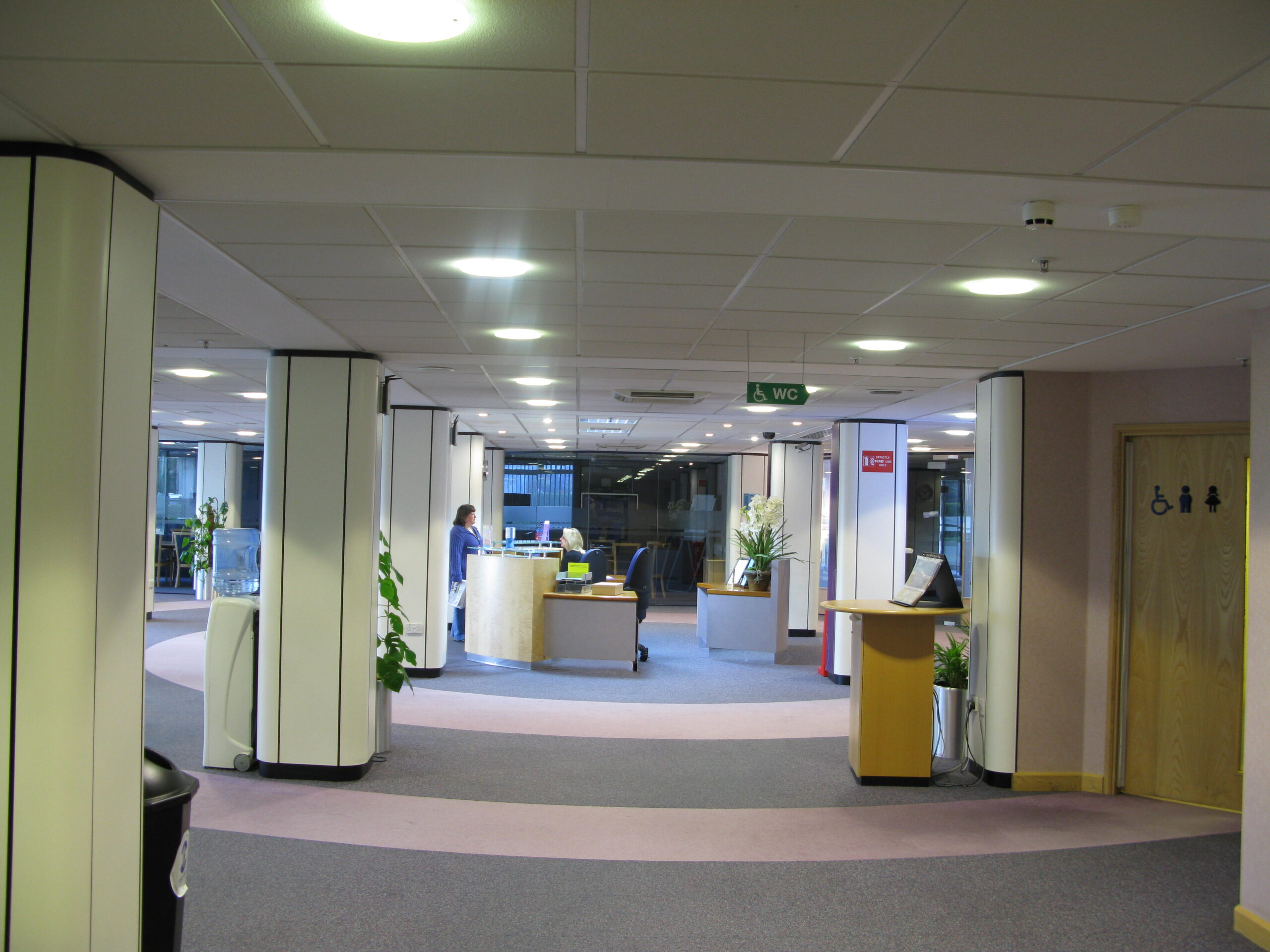 New Reception area, main exit is to the left.