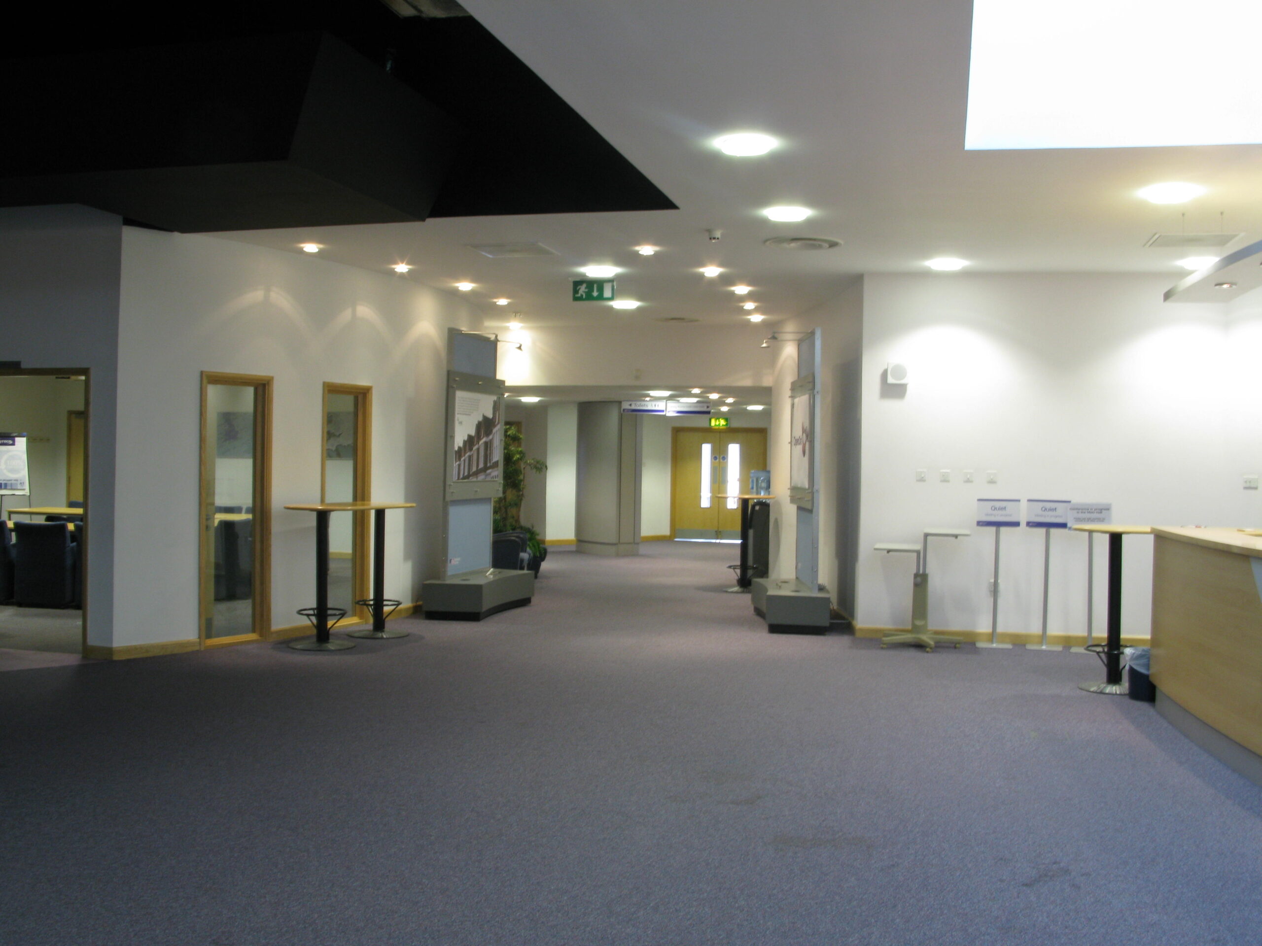 Business Centre, facing towards the Garden Room with the main exhibition hall to the left.